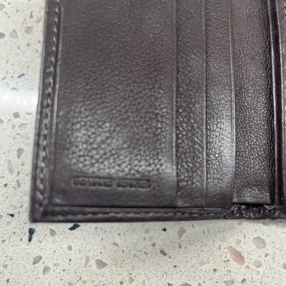 Guess Dark Brown Leather Trifold Card Holder/Wallet - Picture 6 of 10